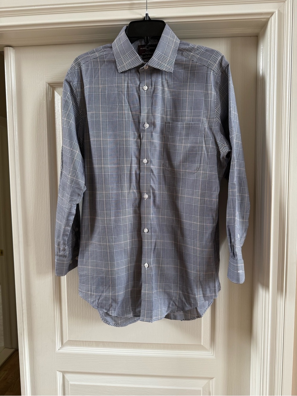 Black Brown 1826 Shirt Mens 16 / 32  Plaid Classic Fit Non Iron Dress